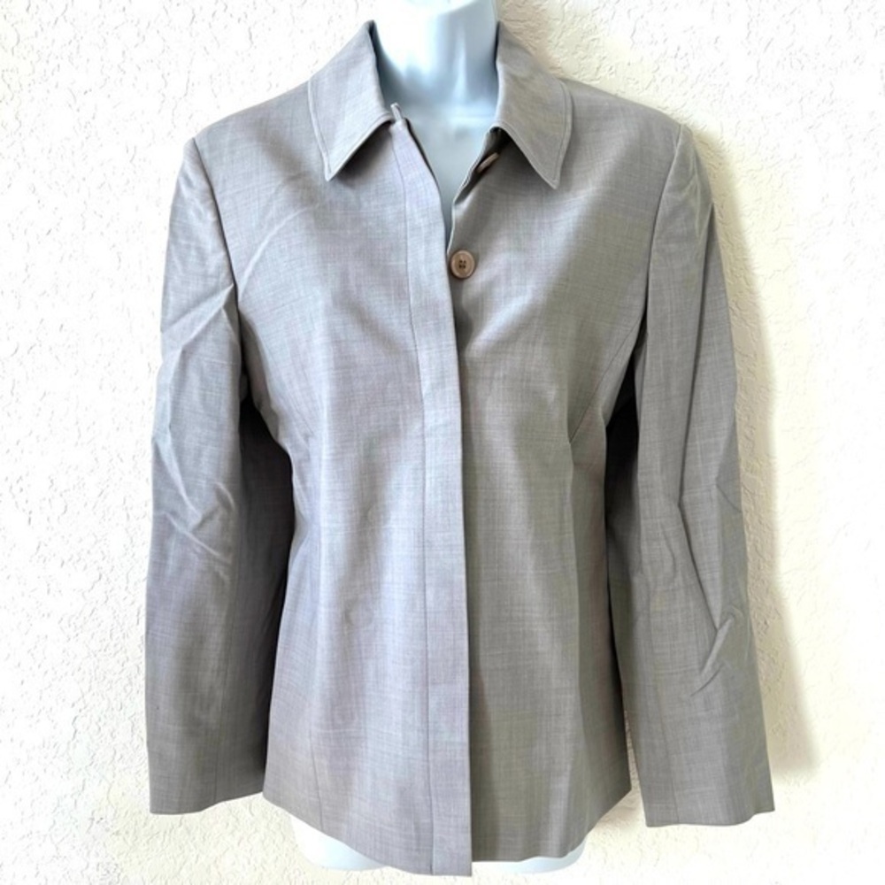 Tommy Hilfiger light gray wool blend lightweight loose fit blazer Sz 8